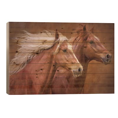 Purebred I Print On Wood by Ozana Sturgeon - Multi-Color