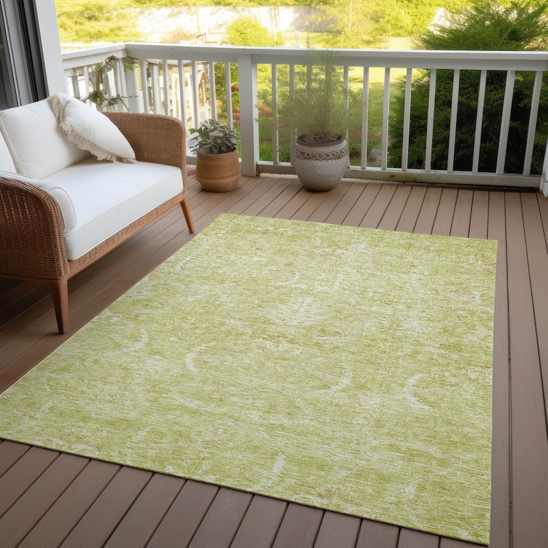Machine Washable Indoor/ Outdoor Boho Traditional Chantille Rug