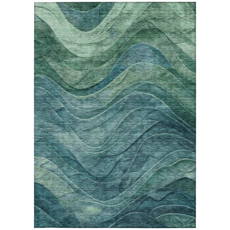 HomeRoots Abstract Transitional Rectangle Outdoor Rug