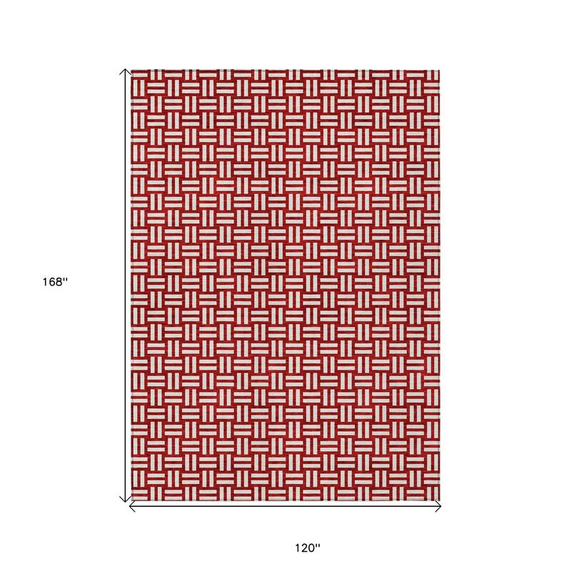 HomeRoots Geometric Transitional Rectangle Outdoor Rug