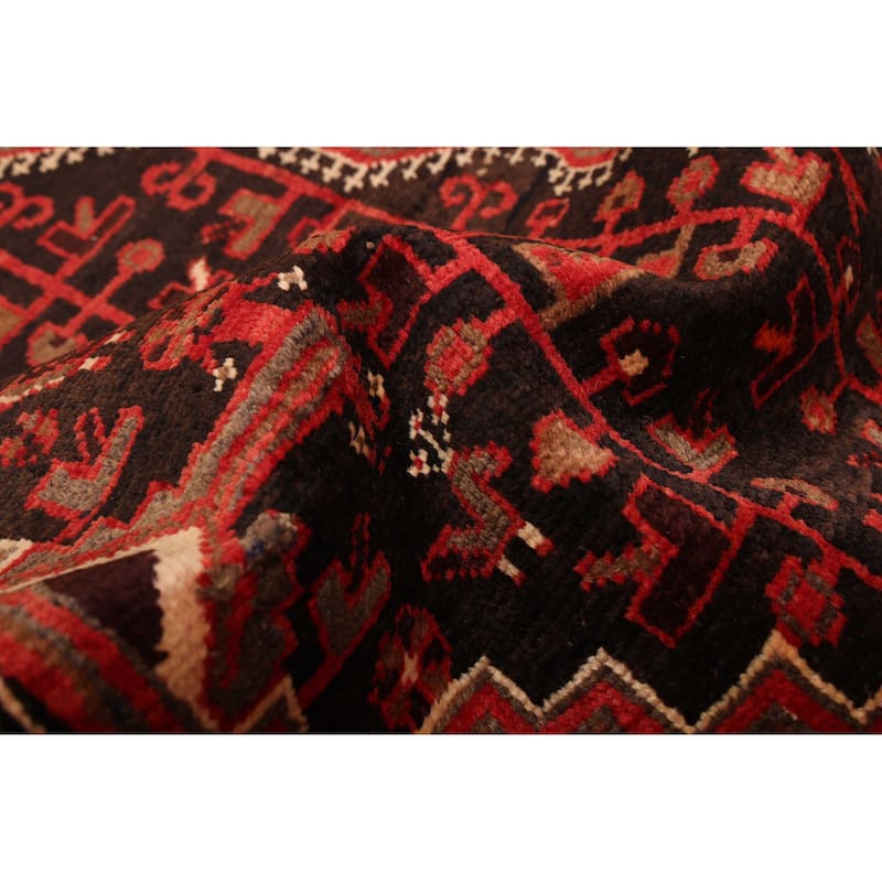 ECARPETGALLERY Hand-knotted Anadol Vintage Black, Red Wool Rug - 5'0 x 10'10