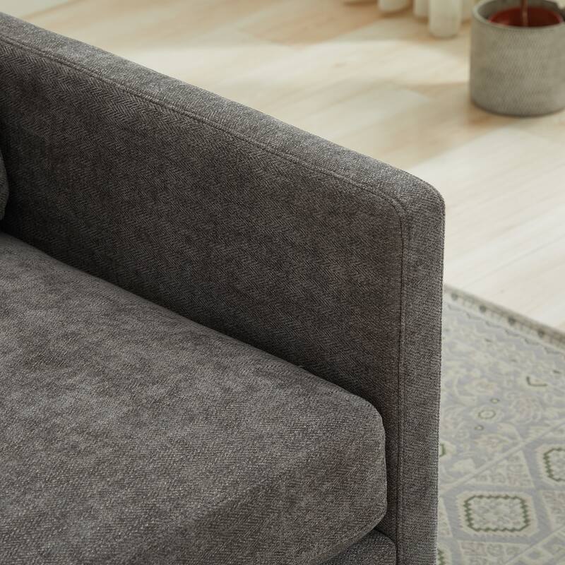 Square Upholstered Swivel Accent Chair and Comfy Accent Single Sofa Chair, 360 Degree Club Chair, Lounge Armchair