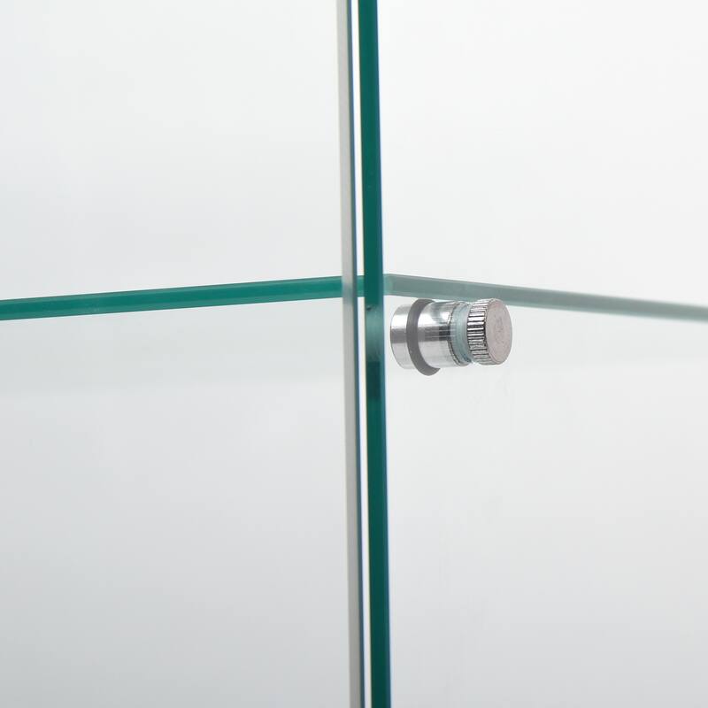 3 Shelves Floor Standing Glass Display Cabinet with Door