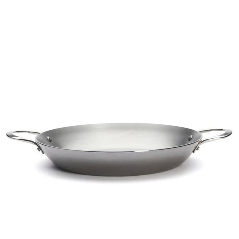 Mineral B Element Carbon Steel 2 Handles Paella Pan, 12.5-Inch, Silver