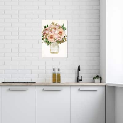 Wynwood Studio Canvas Floral and Botanical Amalfi Flower Jar White and Cream White Modern & Contemporary Wall Art Canvas Print