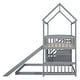 preview thumbnail 16 of 18, Grey Twin Over Twin Wood House Bunk Bed with Two Drawers and Slide