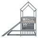 preview thumbnail 14 of 38, House Bunk Bed with Slide and Stair, Wooden Twin Over Twin Bunk Platform Bed with 2 Storage Drawers and Roof for Kids