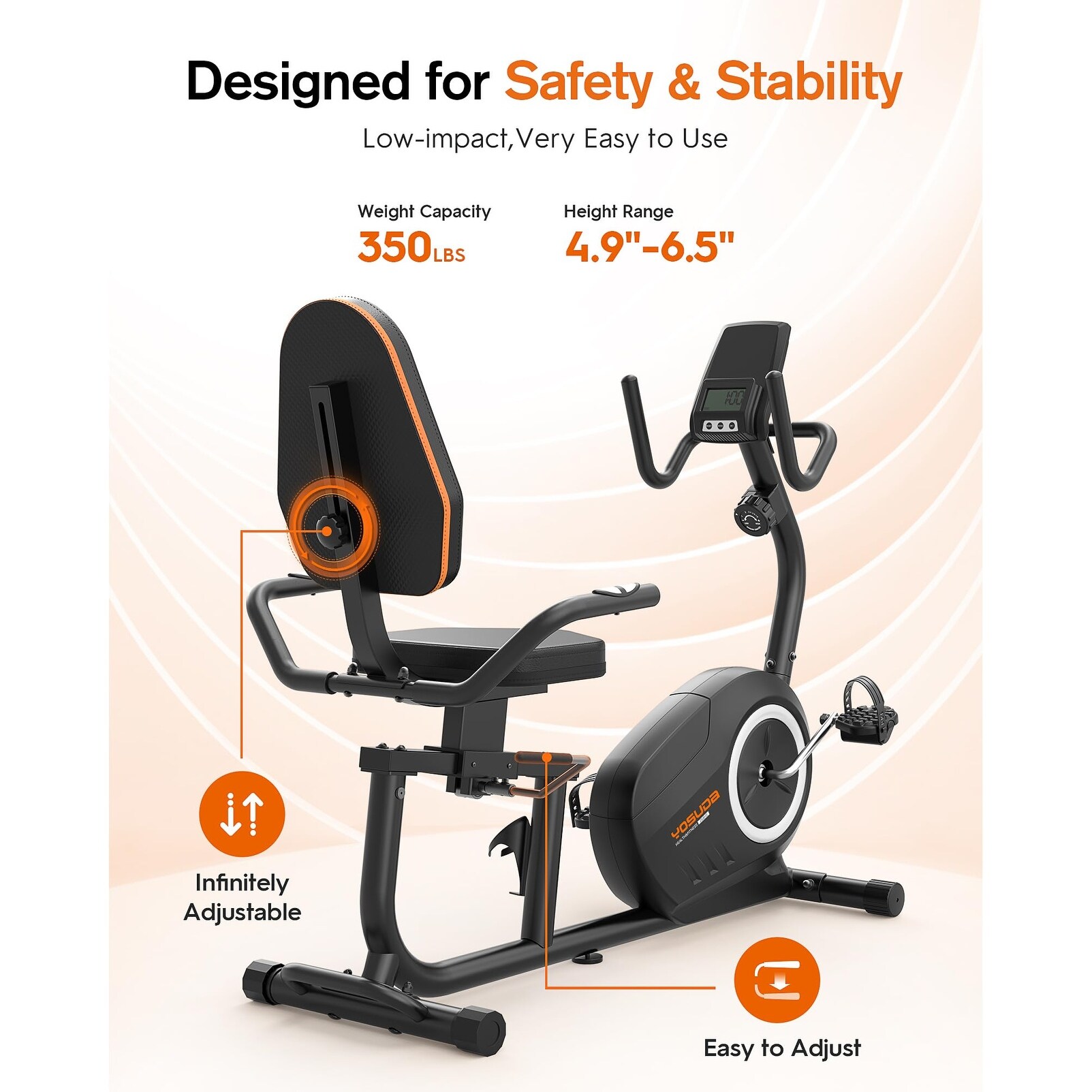 30/mo - Finance Recumbent Exercise Bike For Home,Recumbent Stationary Bikes For Adults & Seniors,Load Capacity Of 400 Pounds,Equipped With 16 Adjustable Gears, And Soft Adjustable Seats | Buy Now, Pay Later