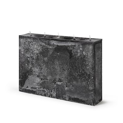 Rectangle 5-Wick Pillar Candle 15.75"x10.65"x3.15" Black