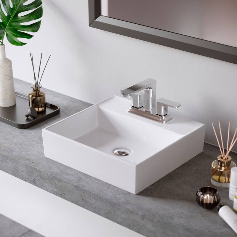 Karran Venda KBF516 2-Handle Two Hole Centerset Faucet Bathroom Faucet with Matching Pop-up Drain
