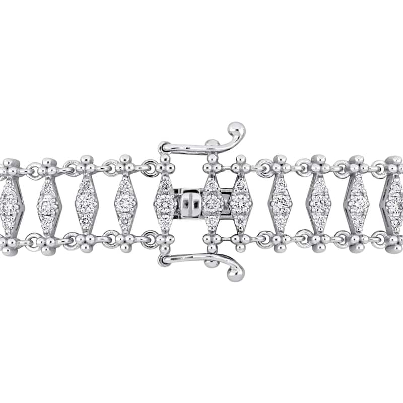 Miadora 1 1/2ct TDW Diamond Vintage Bracelet 14k White Gold