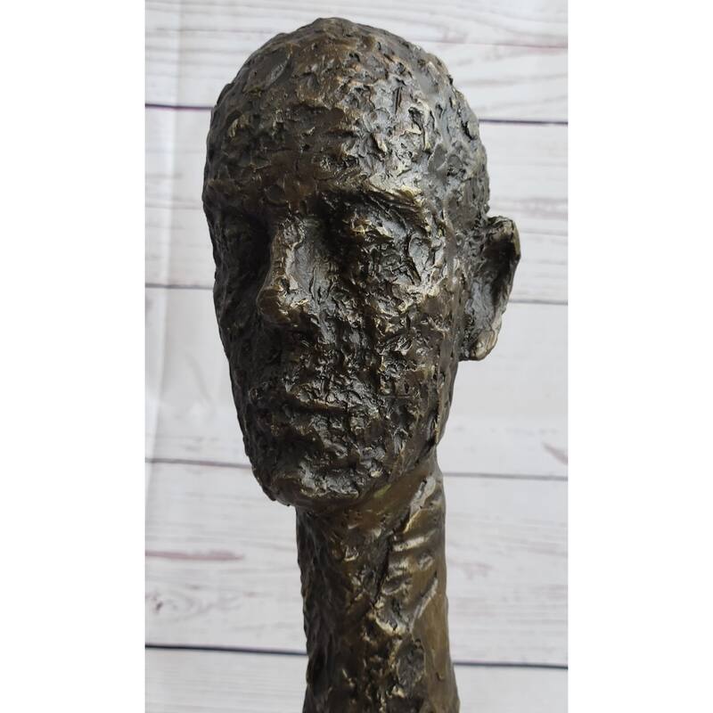 Giacometti Gia Bronze Head Face Bust Sculpture Statue Brutalist Surrealism 15 Inches X 5 Inches