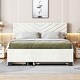 preview thumbnail 4 of 8, Flannel Platform Queen Bed Frame with Twill Headboard Trundle Drawers