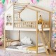 preview thumbnail 1 of 20, Kid-Friendly Design Twin Over Twin Bunk Bed House Bed Natural