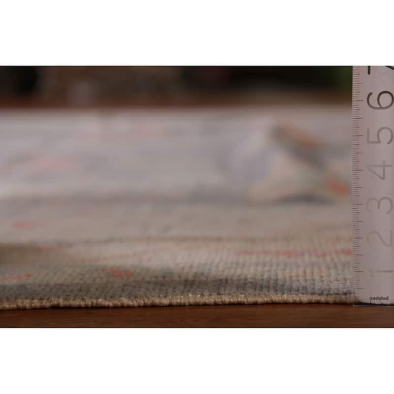 Hand Knotted Oriental 100% Wool Carpet Transitional All-Over Greys & Charcoal Oushak Area Rug - 14' 3'' X 10' 0''