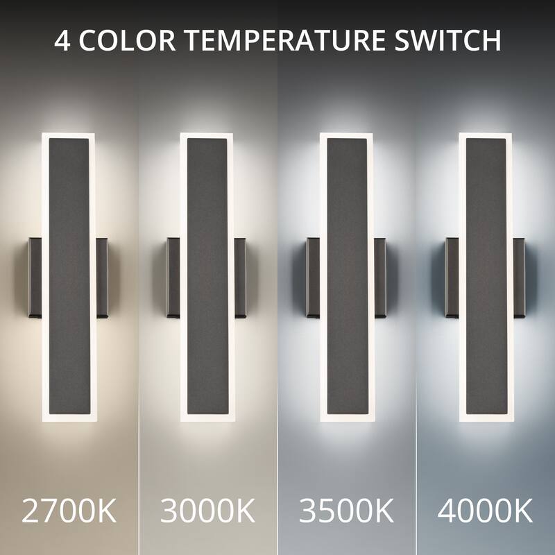 Bastone 18in LED Outdoor Wall Sconce 2700K in Black - 18
