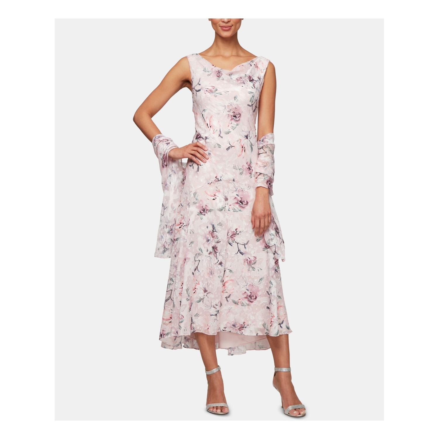 oleander pink tea length dress