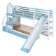 preview thumbnail 6 of 6, Castle Style Twin Bunk Bed with Drawers & Slide