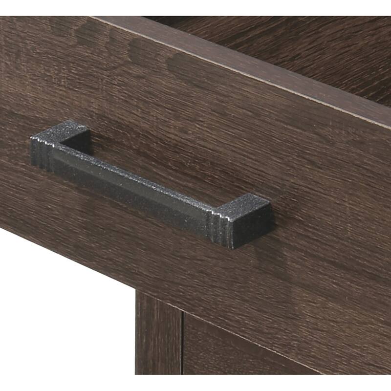 3 Drawer Wenge Nightstand, 23 Inch Modern Bedside Table with Quality Metal Handles and Ample Storage