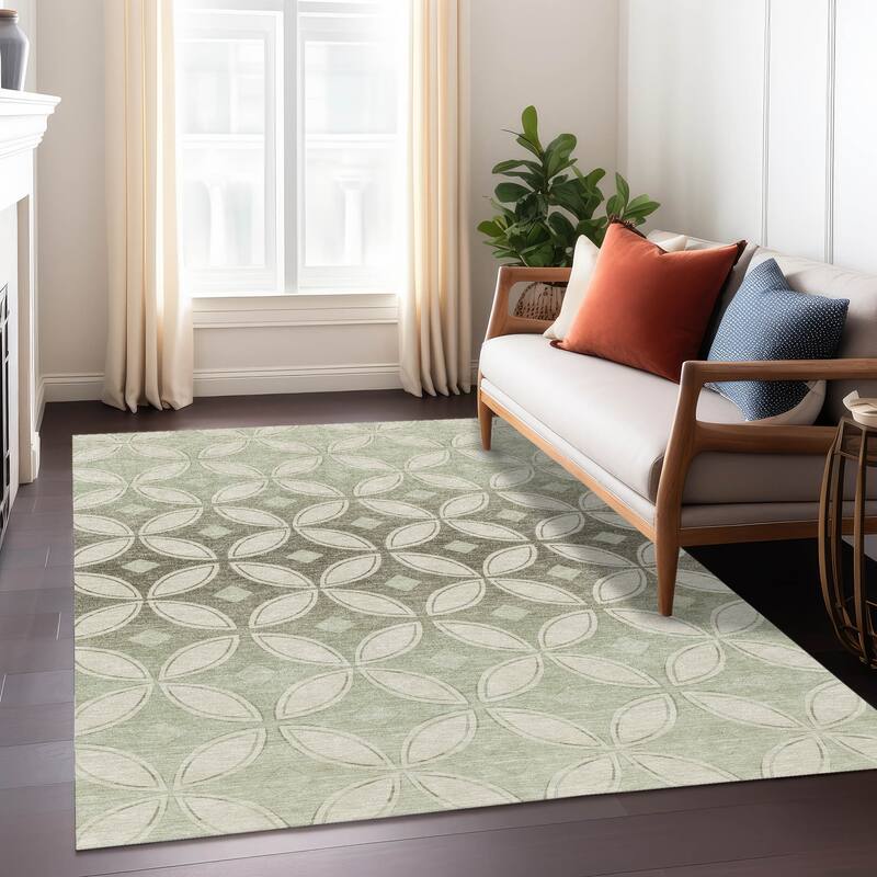 Machine Washable Indoor/ Outdoor Modern Gia Chantille Rug
