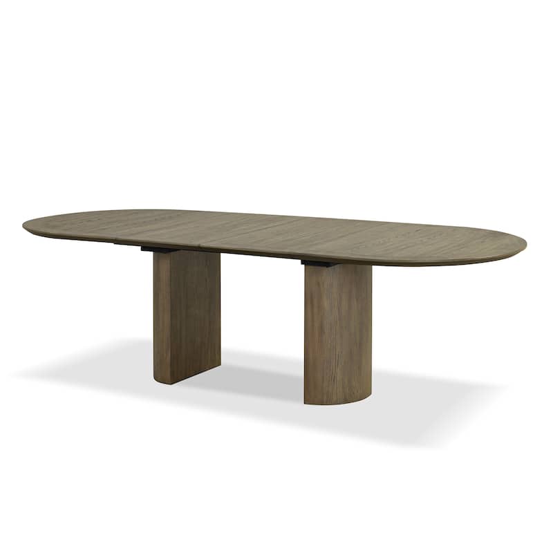 Furniture of America Lenn Modern Farmhouse 9-Piece Oak Wood Extendable Dining Table Set with Leaf