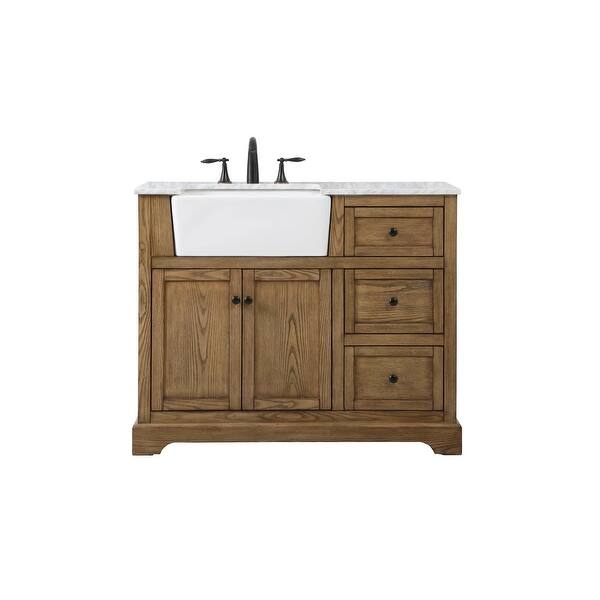 slide 1 of 1, Elegant Lighting VF60242 Franklin 42" Free Standing Single Basin Driftwood - Wood Finish