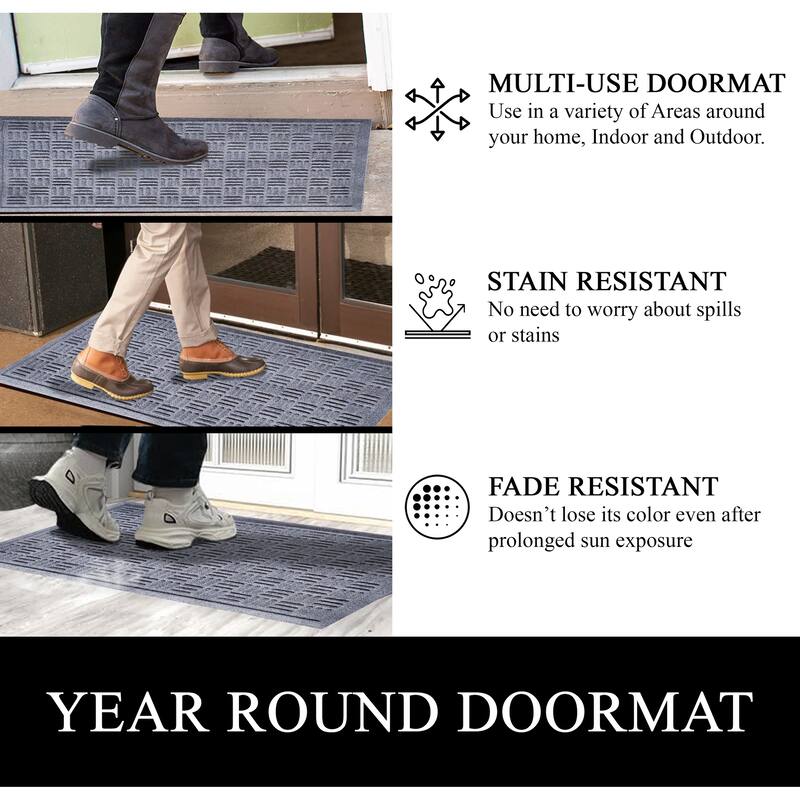 A1HC New All Weather Superior Dirt and Moisture Absorbing Polypropylene Door Mat with Non-Slip Backing for Inside Outside Use
