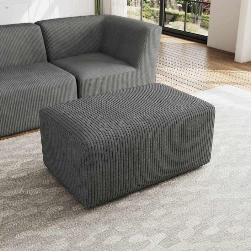 DREAMSIDEA Rectangular Oversized Accent Ottoman - Grey