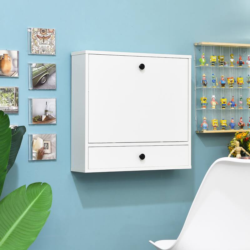 Costway Wall-Mount Floating Desk Foldable Space Saving Laptop - See details