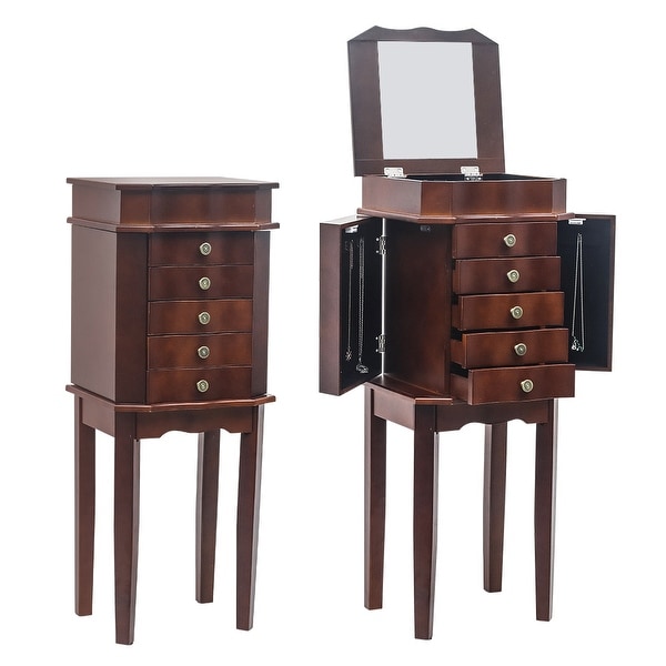 Shop 5 Drawers Jewelry Armoire with Mirror Jewelry Cabinet ...