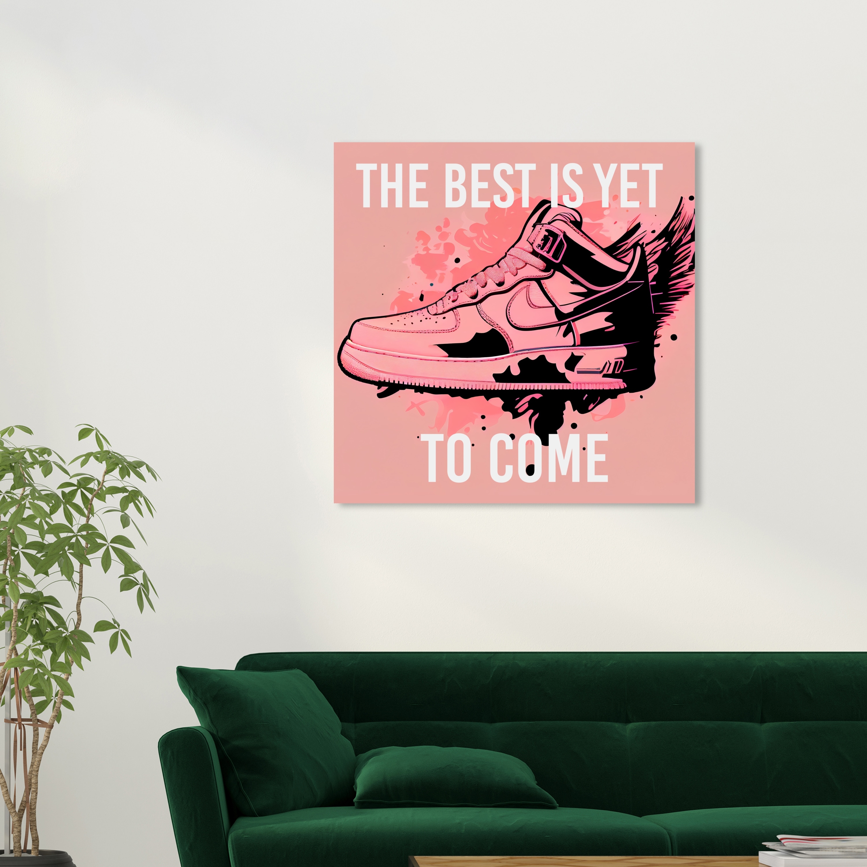 Wynwood Studio Fashion and Glam Yet To Come Sneaker Pink and Light Pink Modern & Contemporary Wall Art Canvas Print