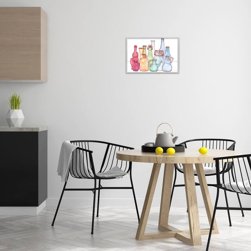 Stupell Colorful Vases Collection Framed Giclee Art Design By Stephanie Fielden