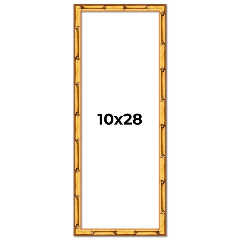 10x28 Frame Gold Bamboo Picture Frame Modern Photo Frame Includes UV Acrylic Shatter Guard Front Acid Free Foam Backing Board