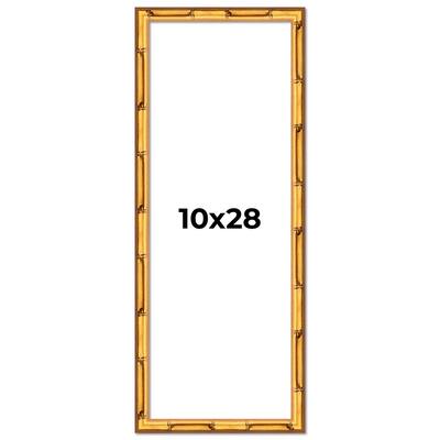 10x28 Frame Gold Bamboo Picture Frame Modern Photo Frame Includes UV Acrylic Shatter Guard Front Acid Free Foam Backing Board