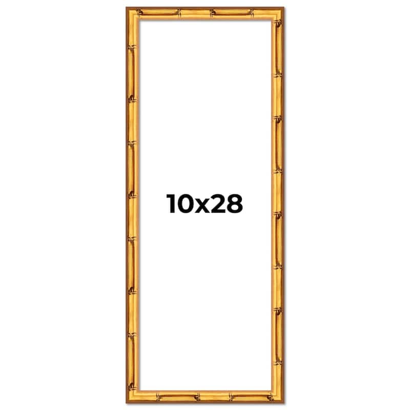 10x28 Frame Gold Bamboo Solid Wood Picture Frame | 1 Inch Moulding