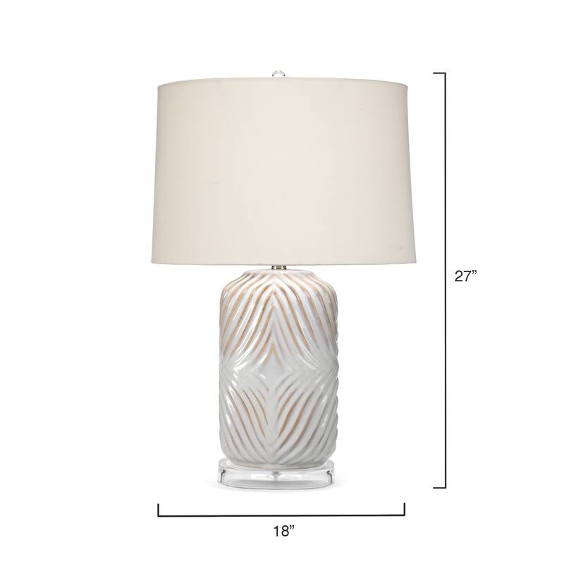 Alden Décor Ellya Ceramic Table Lamp, White