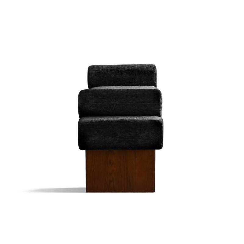 60" Upholstered Bedroom and Entryway Bench with Bolster Pillows