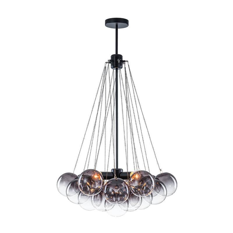 Dramatic 3-Light Gradient Transparent Glass Bubble Chandelier - 15.7 in
