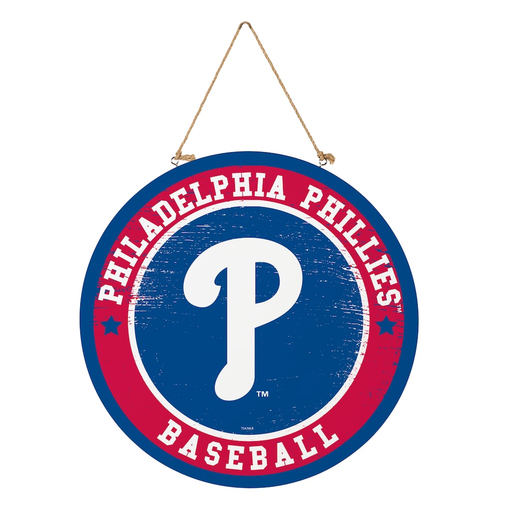 Philadelphia Phillies Wooden Door Decor Wall Sign - Multi-Color