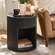 preview thumbnail 1 of 22, Bert Modern 22" Tall Round Solid Wood Full Assembly End Table WIth Storage By HUALALA HOME
