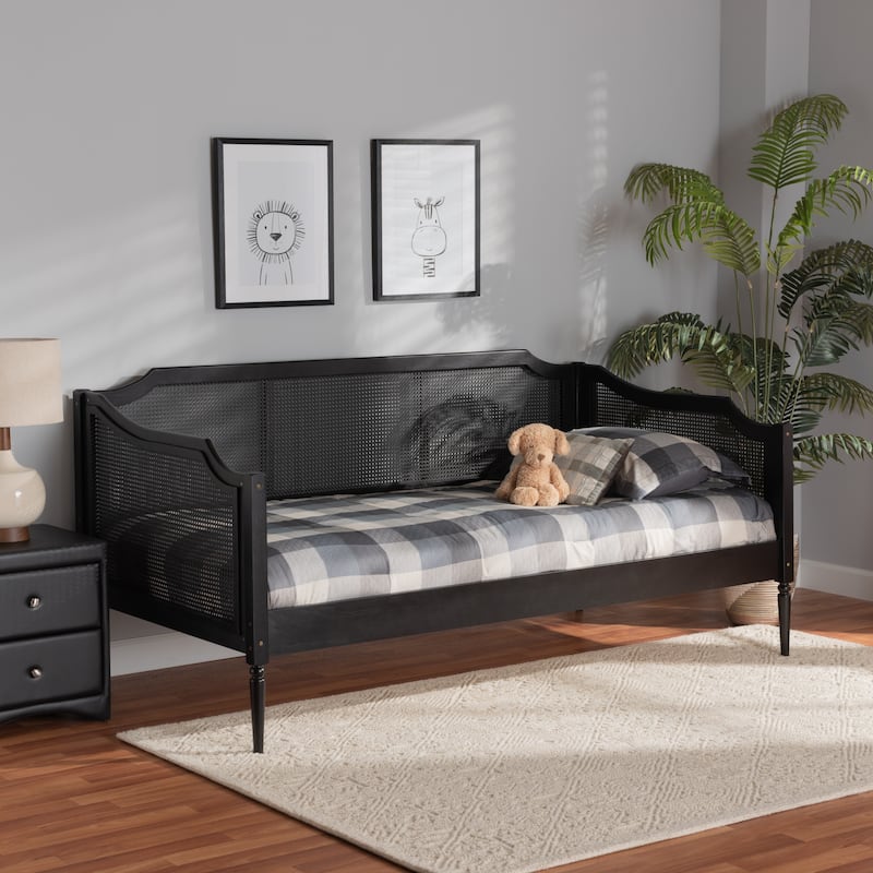 Ogden Mid-Century Modern Synthetic Rattan Daybed-Twin