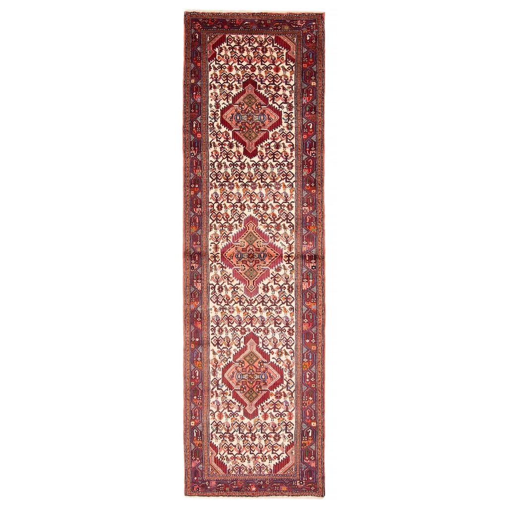 ECARPETGALLERY Hand-knotted Konya Anatolian Cream Wool Rug - 2' 6" x 9' 1"