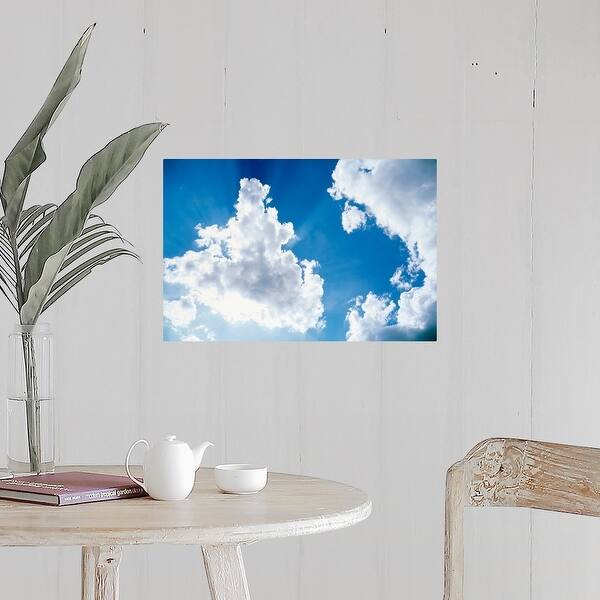 Shop Sun Rays Shining Through Clouds Poster Print Overstock