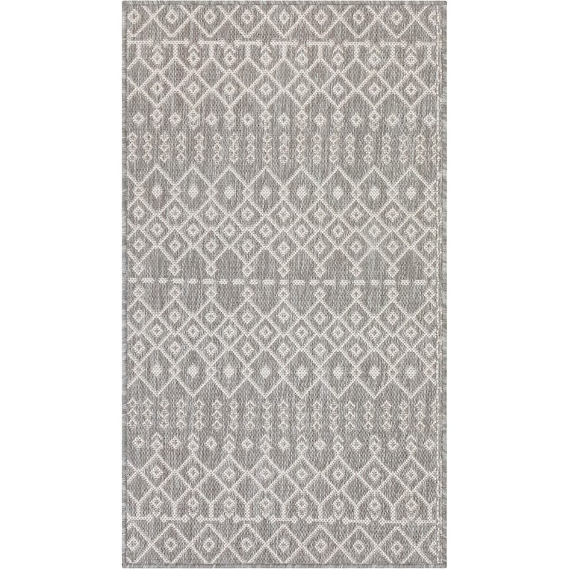 Well Woven Medusa Nord Nordic Lattice Indoor Outdoor Area Rug - 2'3" x 3'11" - Light Grey