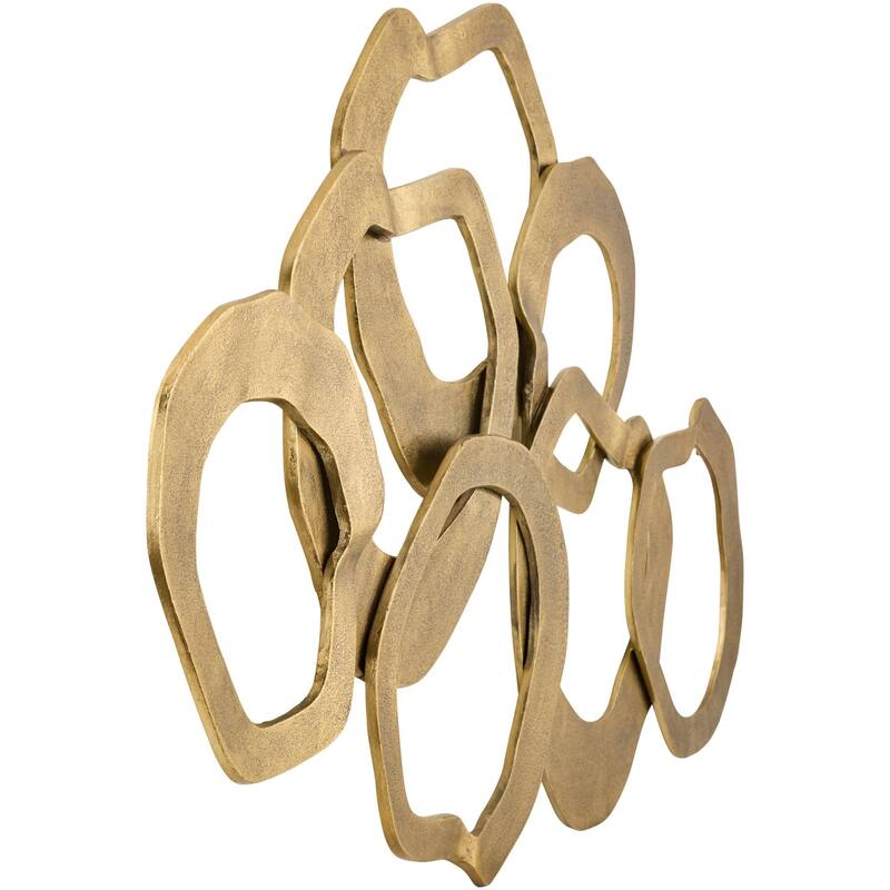 Livabliss Cronus Modern Wall Sculpture - Gold