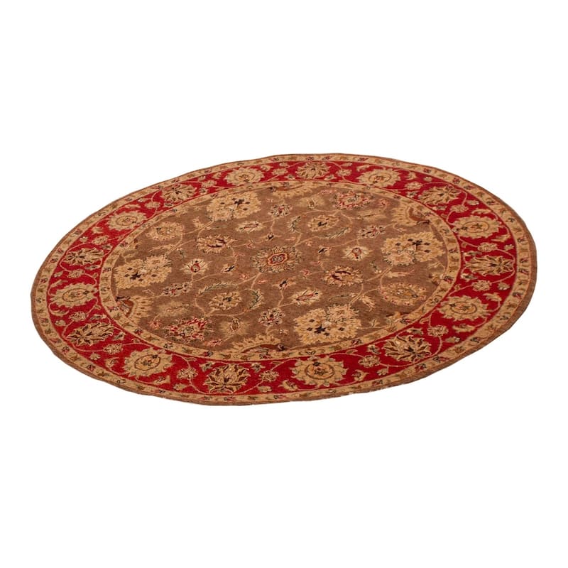 ECARPETGALLERY Hand-knotted Jamshidpour Brown Wool Rug - 6' 1" x 6' 2"