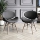 preview thumbnail 15 of 62, Corvus Madonna Mid-century Walnut and Black Accent Chair Dark Grey-2 Chairs