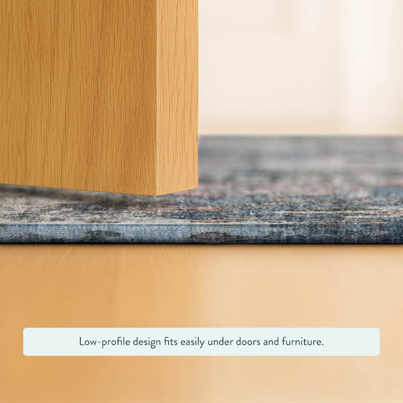 Machine Washable Indoor/ Outdoor Vintage Traditional Chantille Rug