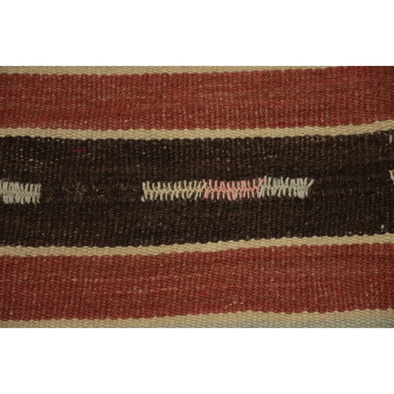 Hand Woven Oriental 100% Wool Carpet Southwestern Geometric Multi-Colored Kilim Area Rug - 7' 5'' X 4' 8''