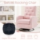 preview thumbnail 44 of 45, HOMYKA Swivel Rocking Upholstered Armchair Nursery Glider Linen Accent Chairs